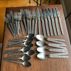 41 pieces Vintage stainless steel flatware set Monterey pattern by Riviera Japan